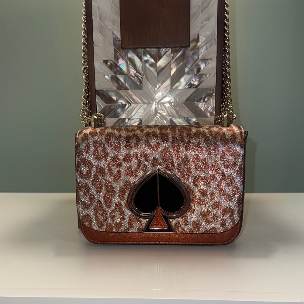 Kate Spade Brown Glitter Crossbody Bag